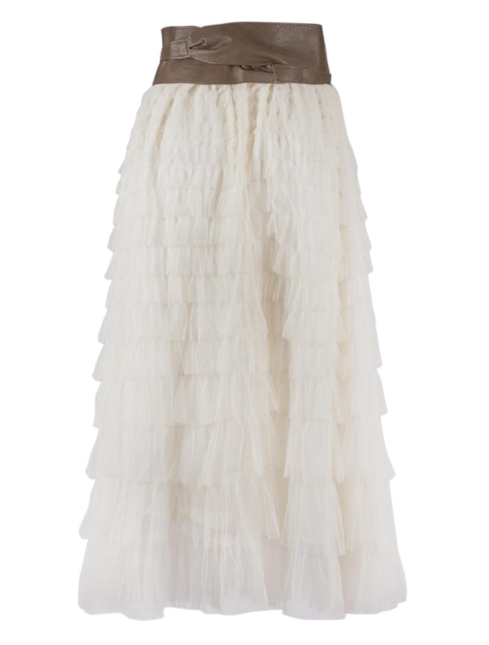 Save The Queen Gonna lunga a balze in tulle color panna Italia