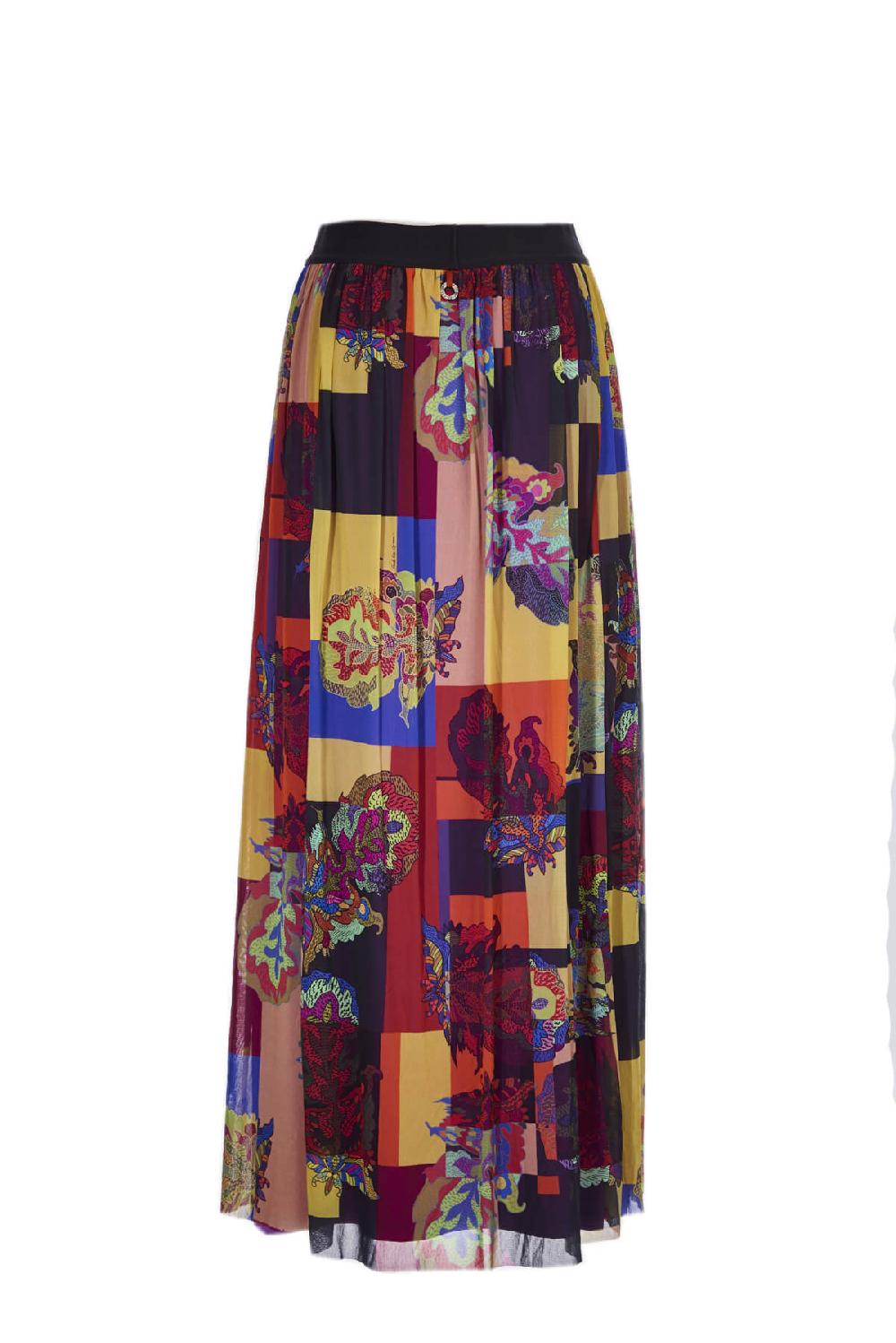 Save The Queen Gonna lunga a pieghe in tulle stampato Offerta