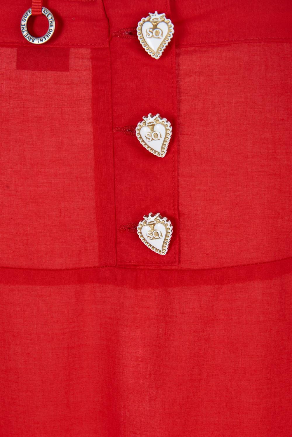 Save The Queen Gonna lunga in cotone rosso e Sangallo Vendita Economica