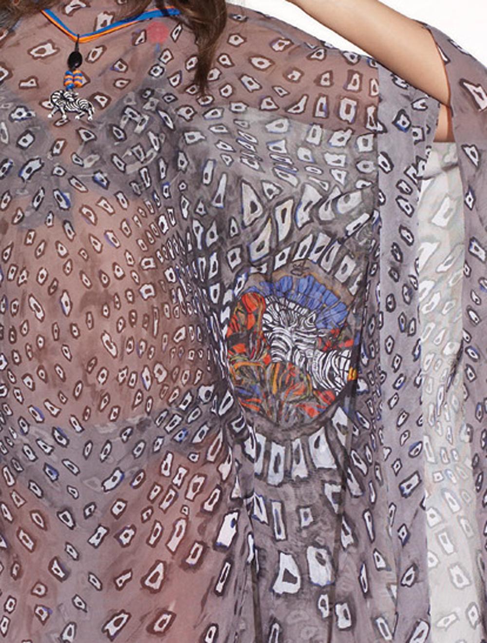 Save The Queen Abito modello poncho in tulle stampa “zebra” Vendite Flash