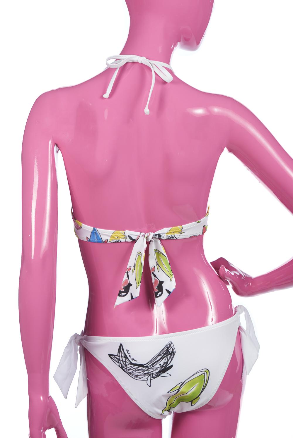 Save The Queen Bikini con reggiseno con coppa push-up con stampa pesci Offerta speciale