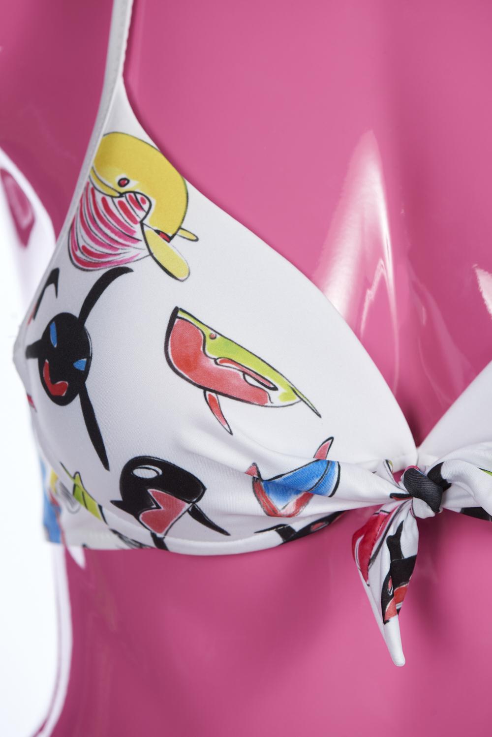 Save The Queen Bikini con reggiseno con coppa push-up con stampa pesci Offerta speciale