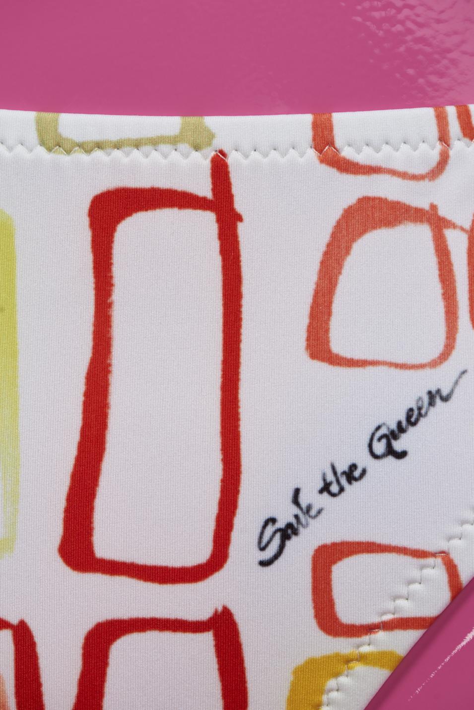 Save The Queen Bikini con reggiseno a coppa push-up con stampa pesci e geometrica Comprare a buon mercato