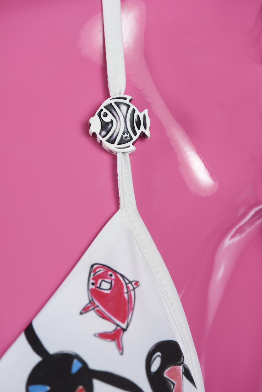 Save The Queen Bikini con reggiseno a triangolo con stampa pesci e geometrica Grande vendita
