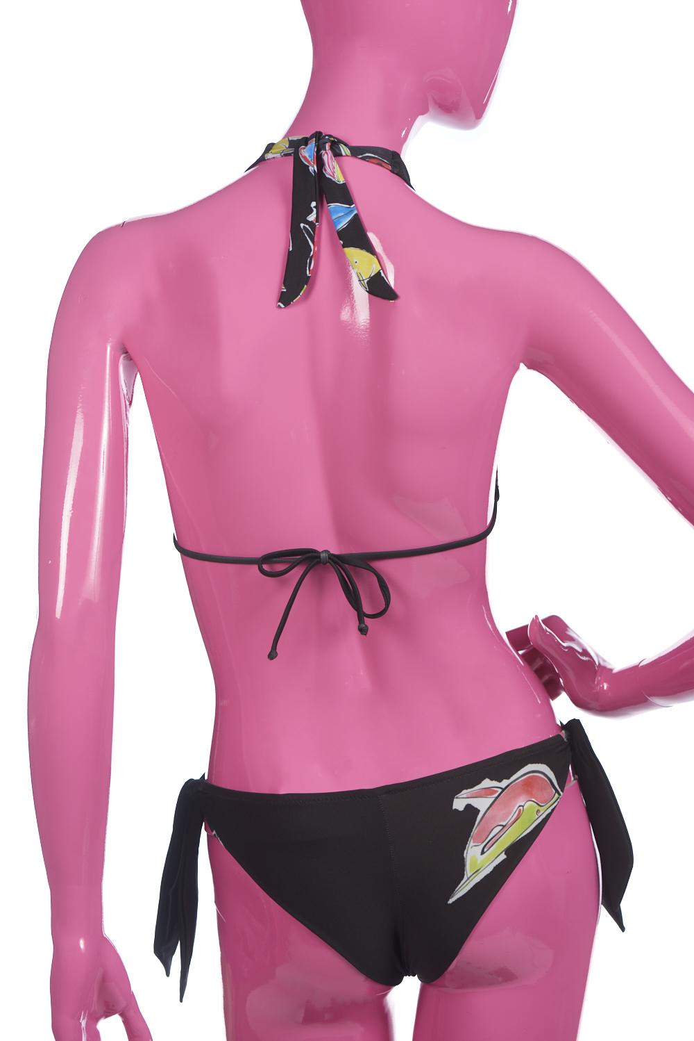 Save The Queen Bikini con reggiseno a triangolo con stampa pesci Black Friday