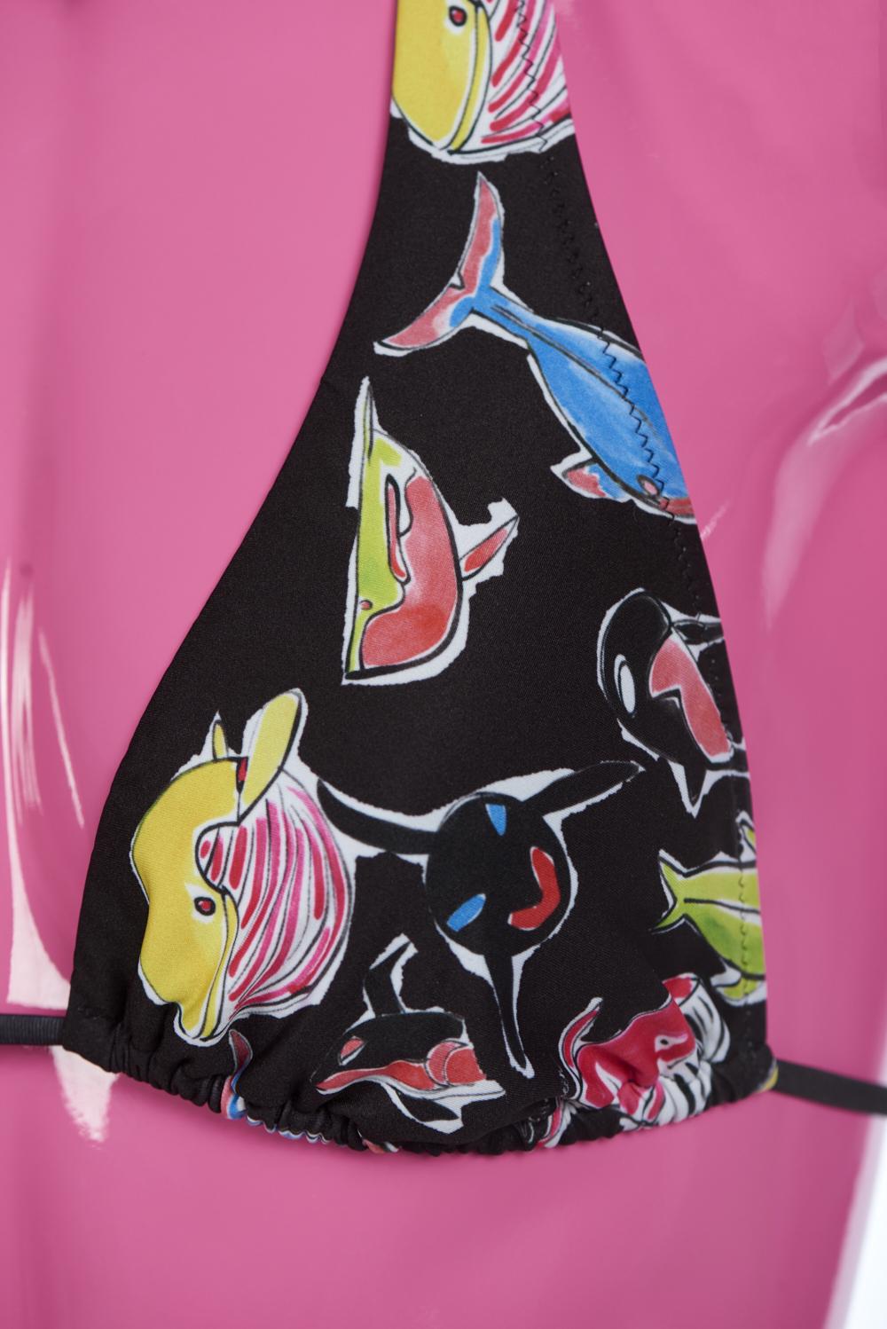 Save The Queen Bikini con reggiseno a triangolo con stampa pesci Black Friday