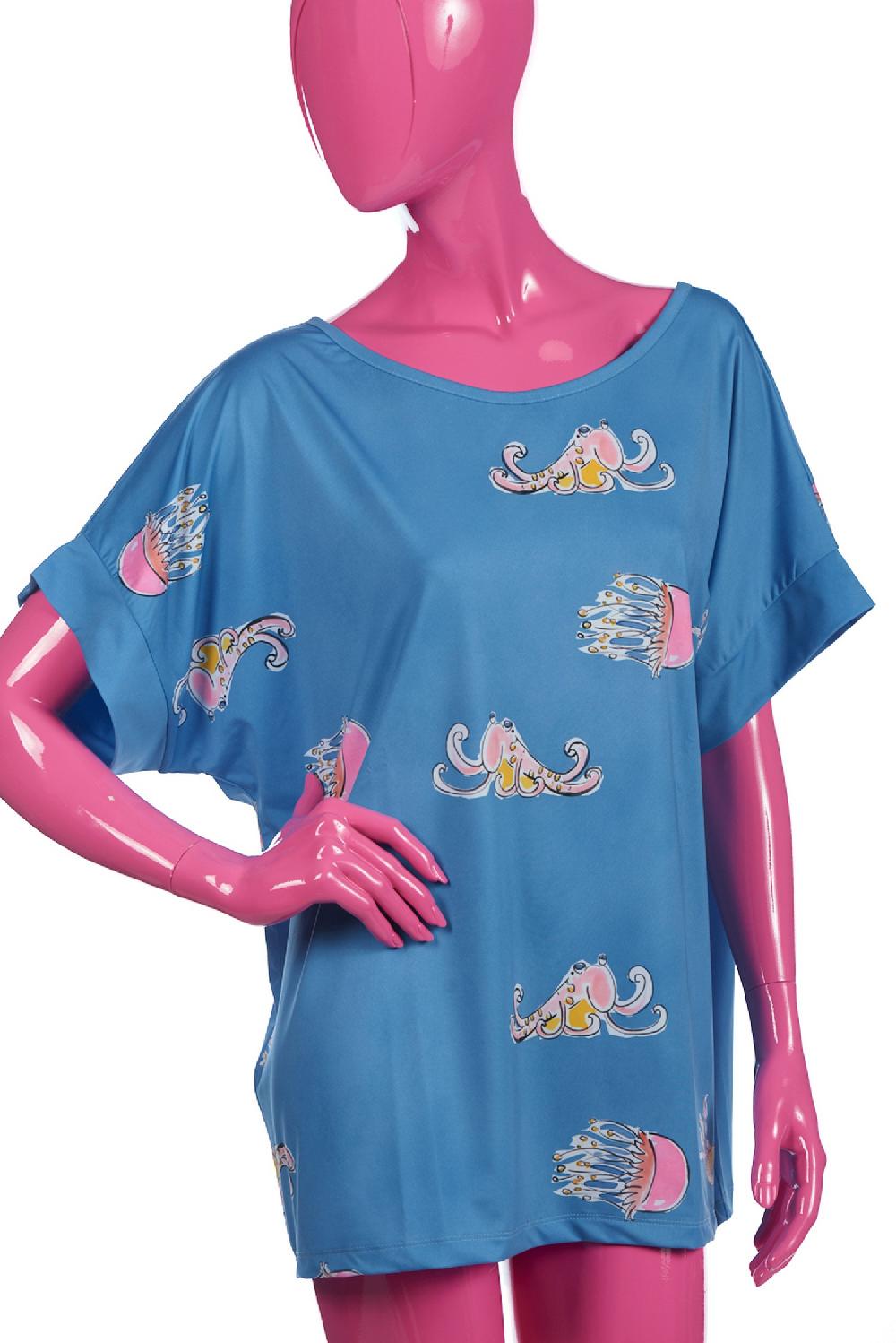 Save The Queen T-shirt con stampa di polpi e meduse Grandi sconti