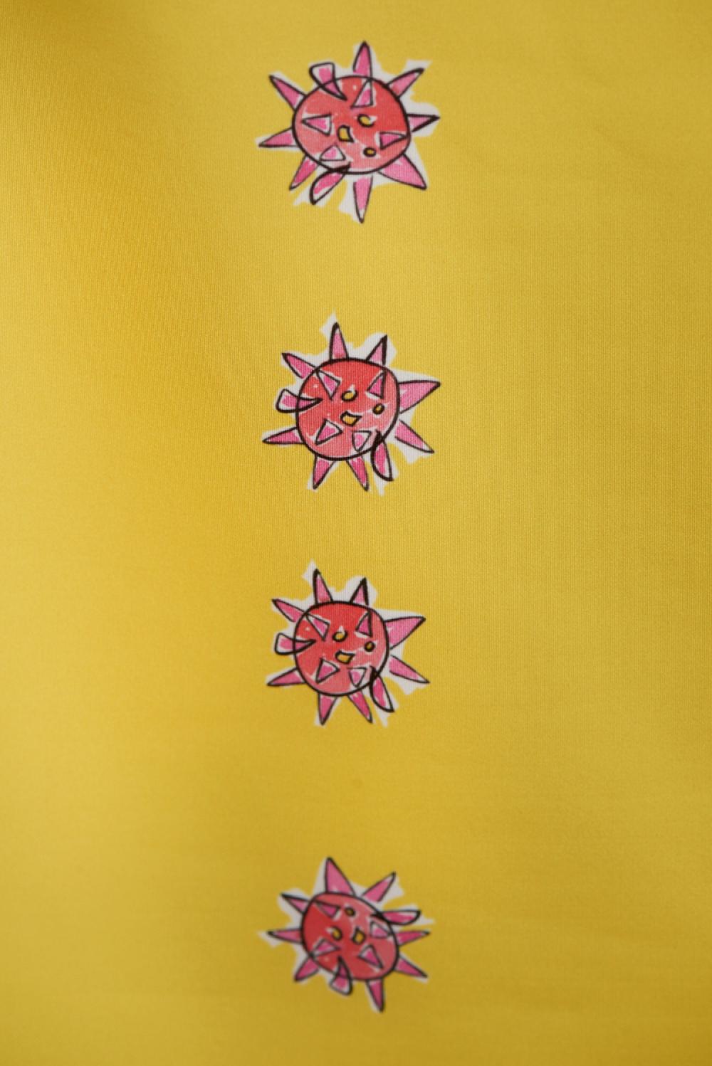 Save The Queen Top giallo con stampa pesci Sostegno trimestrale