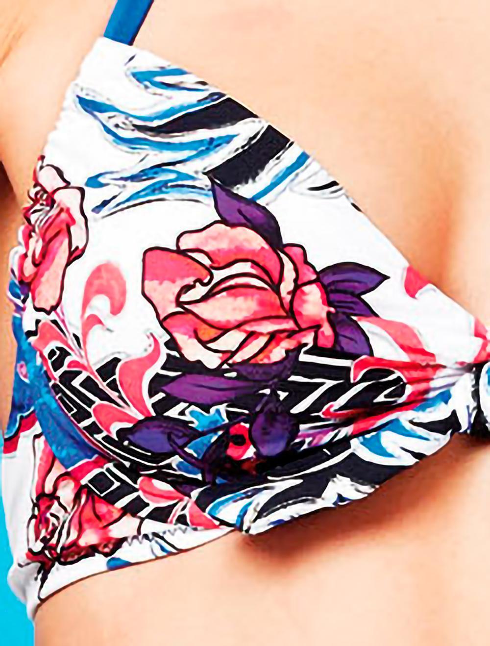 Save The Queen Bikini bianco con coppa con ferretti con stampa - Coppa B Sconti questo mese