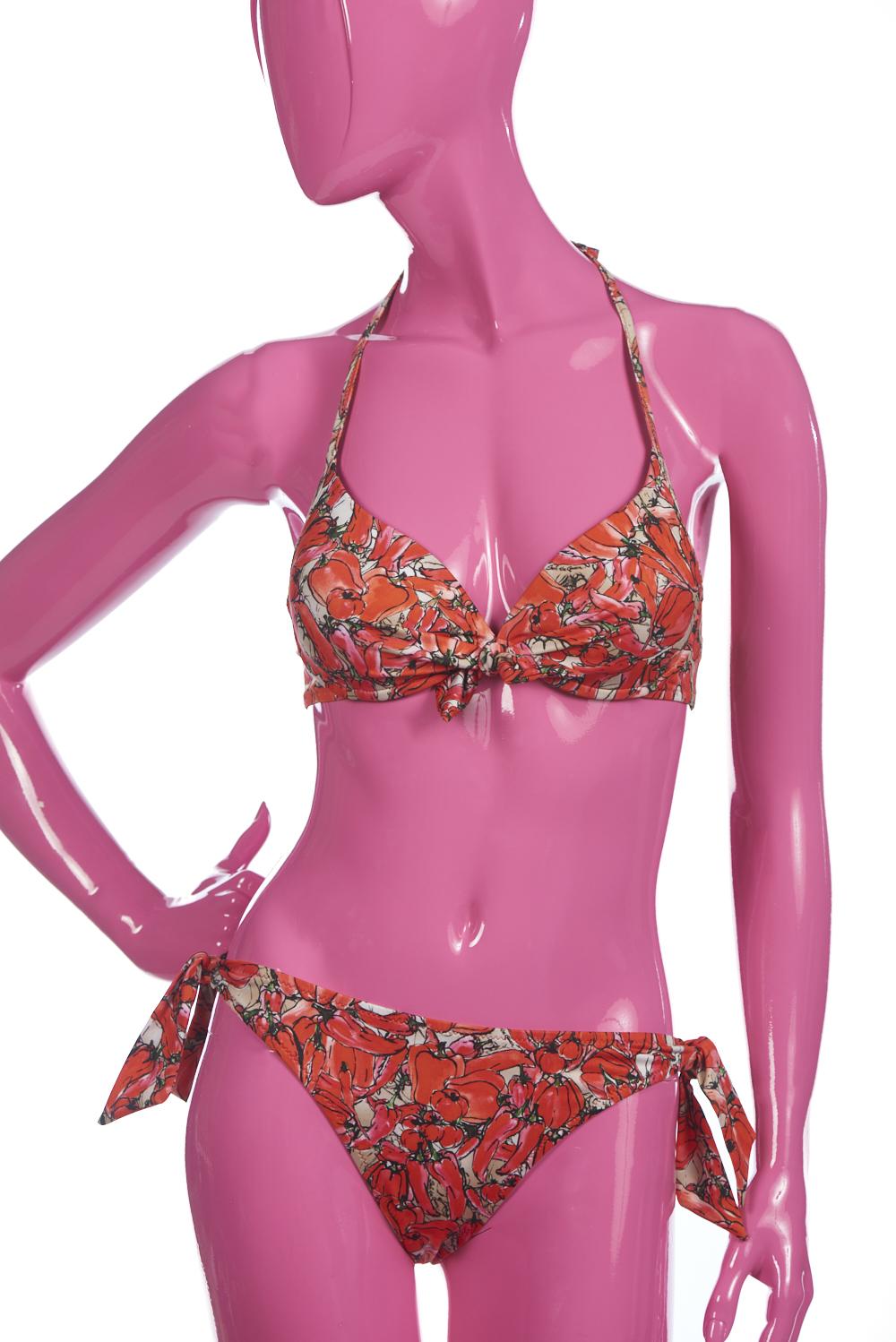 Save The Queen Bikini push up con stampa peperoni Italy