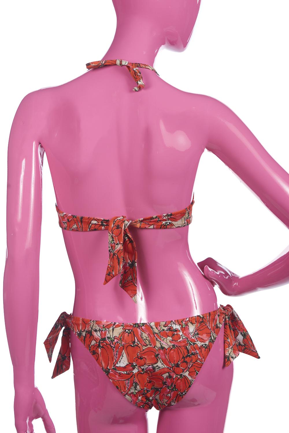 Save The Queen Bikini push up con stampa peperoni Italy