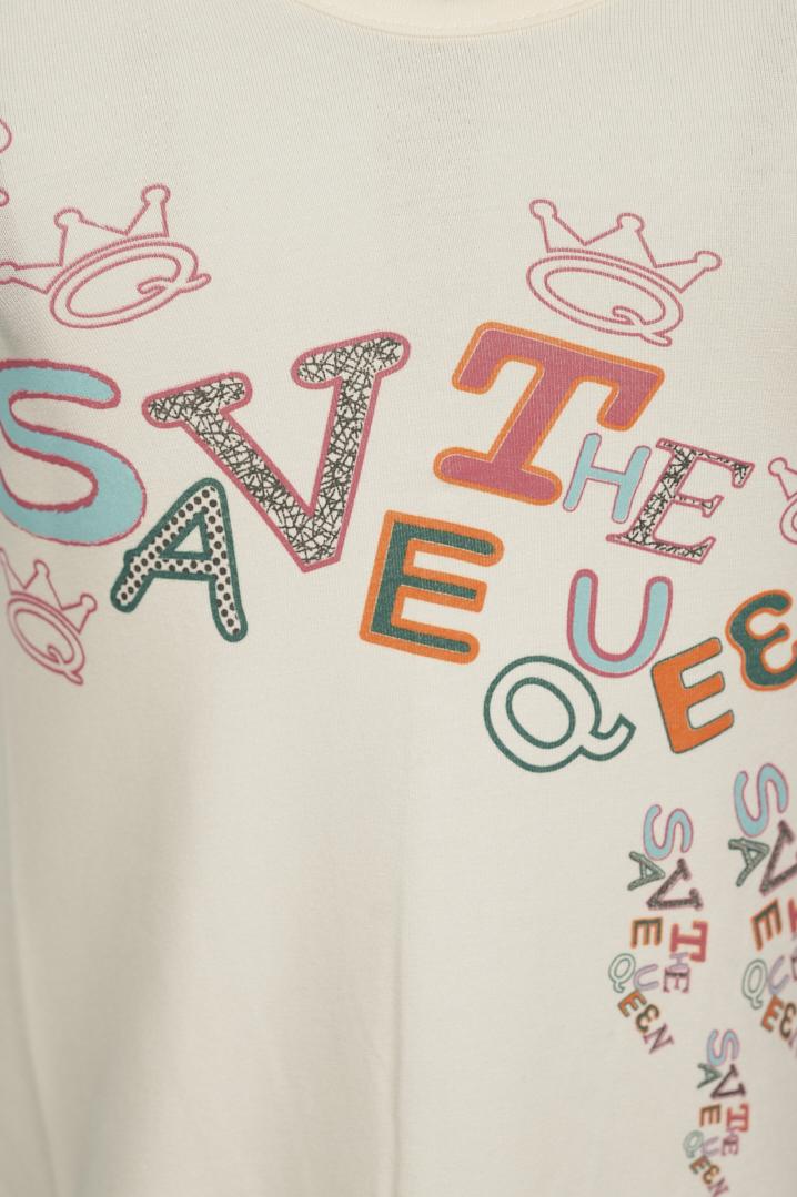 Save The Queen Top stampato Offerta