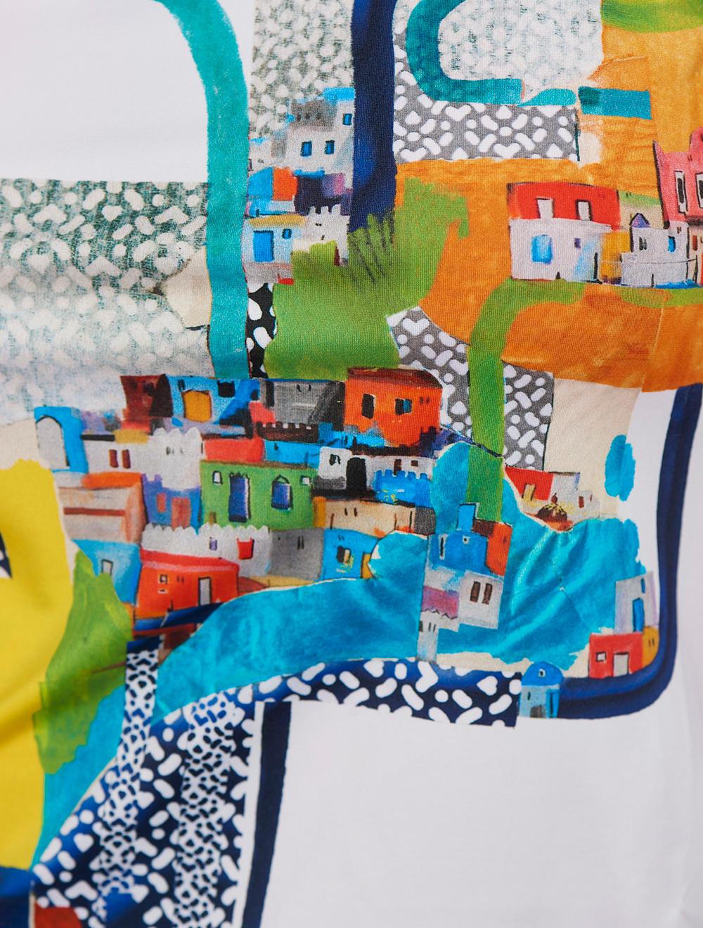 Save The Queen Top con stampa dedicata all’arte contemporanea africana Offerte