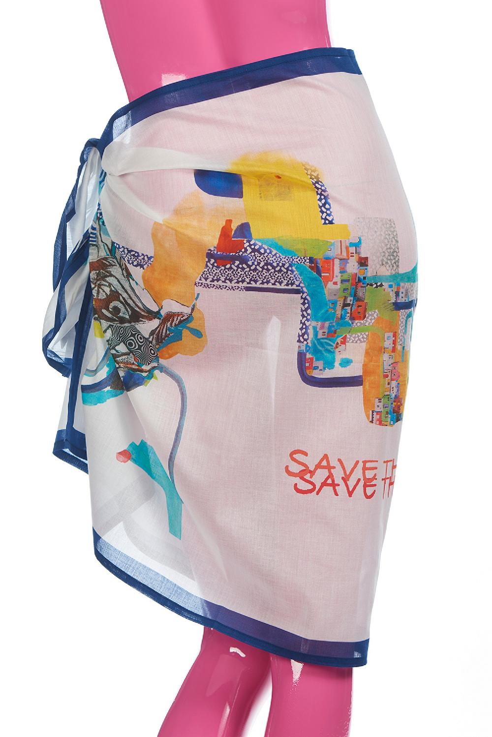Save The Queen Pareo con stampa dedicata all’arte contemporanea africana Vendita Economica