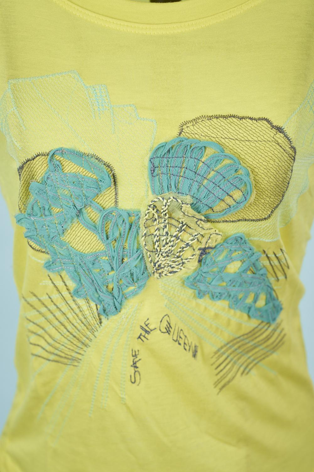 Save The Queen T-shirt ricamata in viscosa Grande vendita