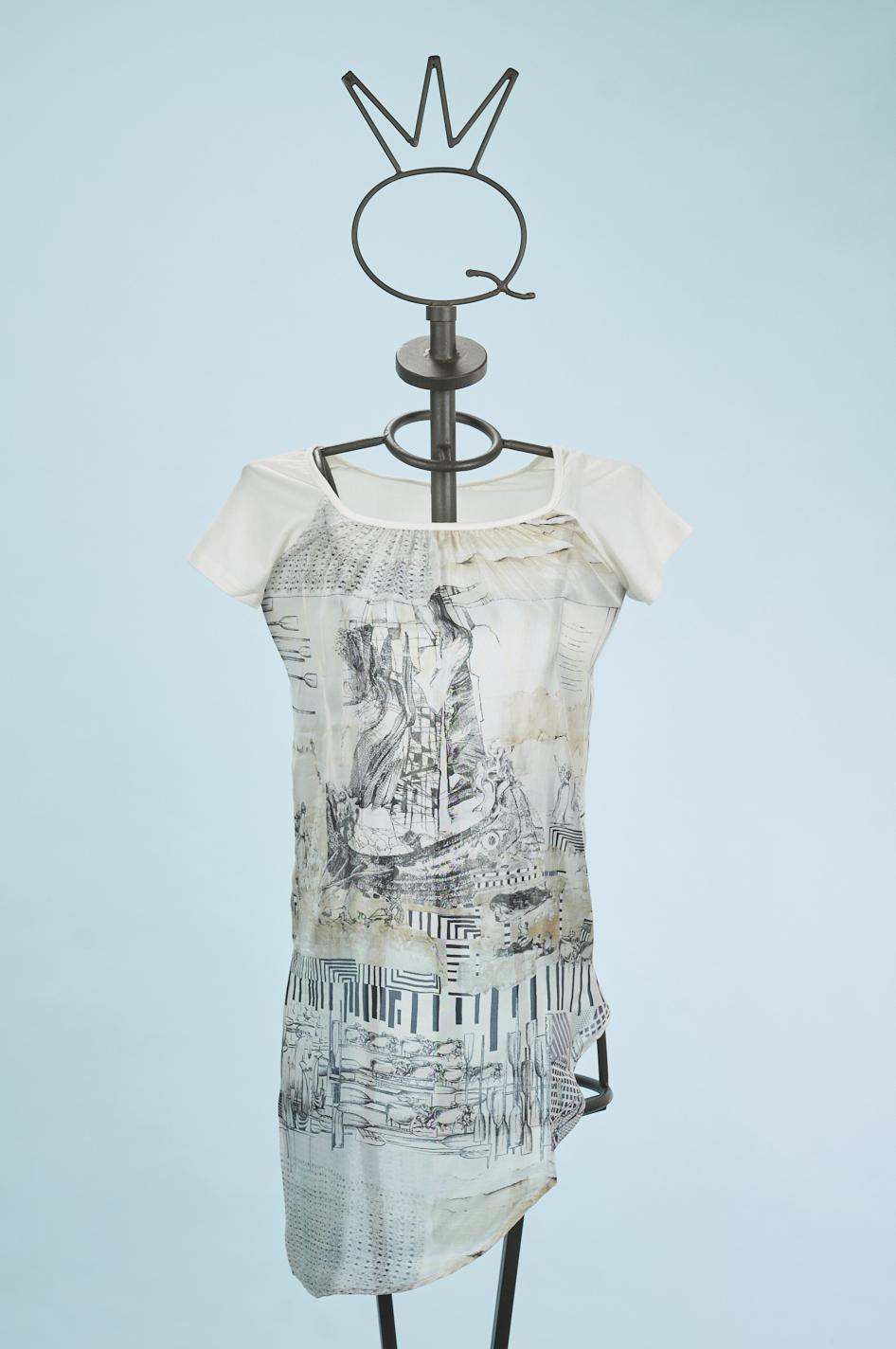 Save The Queen T-shirt in seta e cotone stampata Vendite stagionali