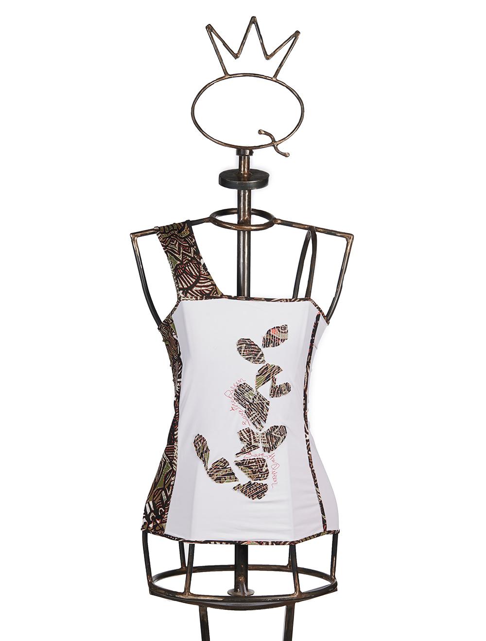 Save The Queen Top bianco monospalla Liquidazione