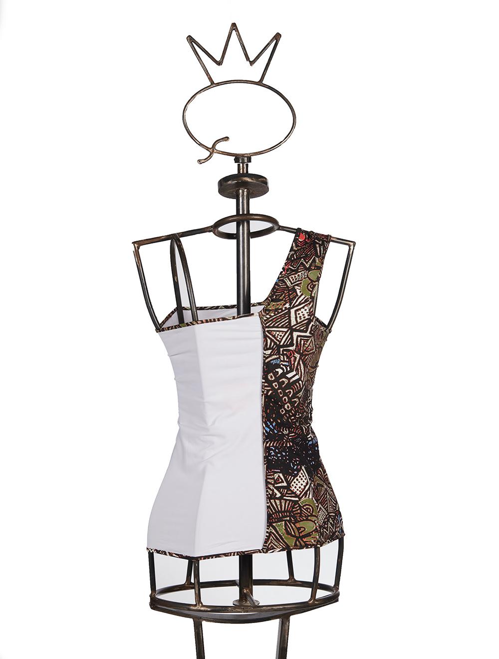 Save The Queen Top bianco monospalla Liquidazione