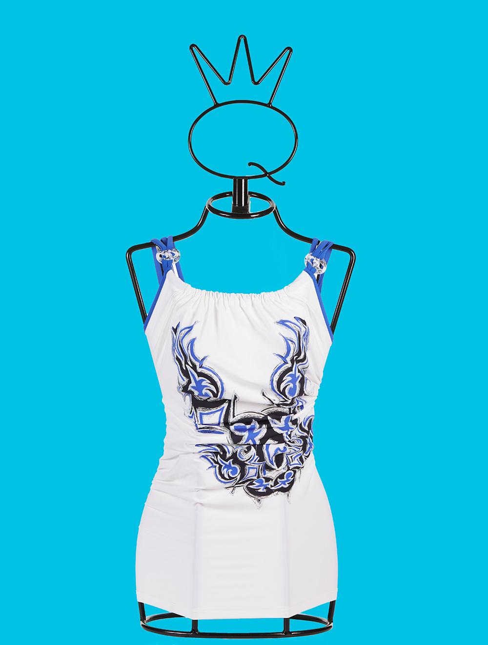 Save The Queen Top bianco con stampa Offerte speciali