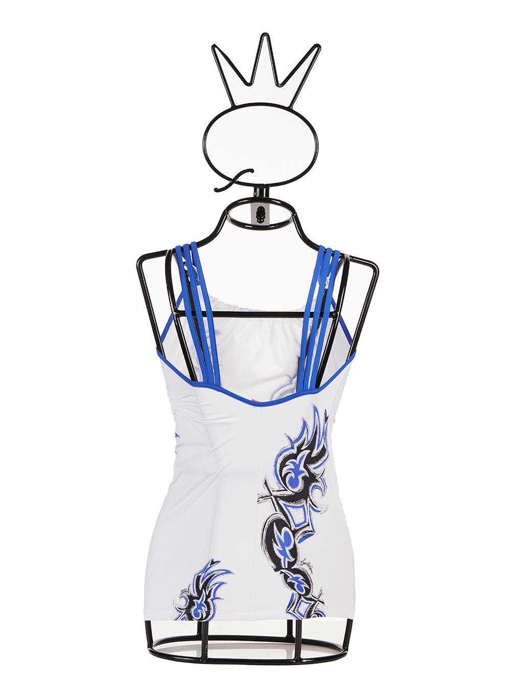 Save The Queen Top bianco con stampa Offerte speciali