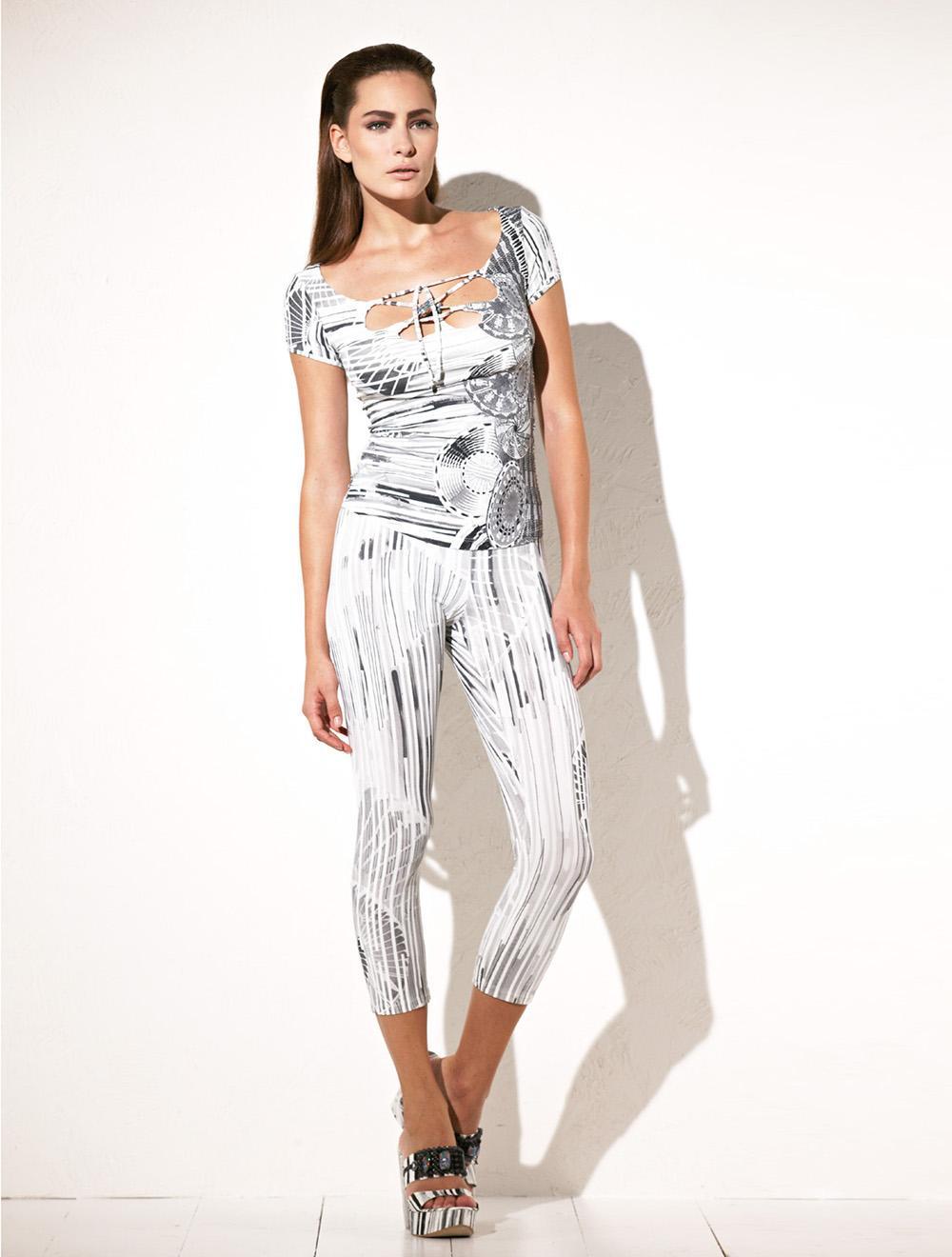 Save The Queen Leggings bianchi con stampa Convenienza