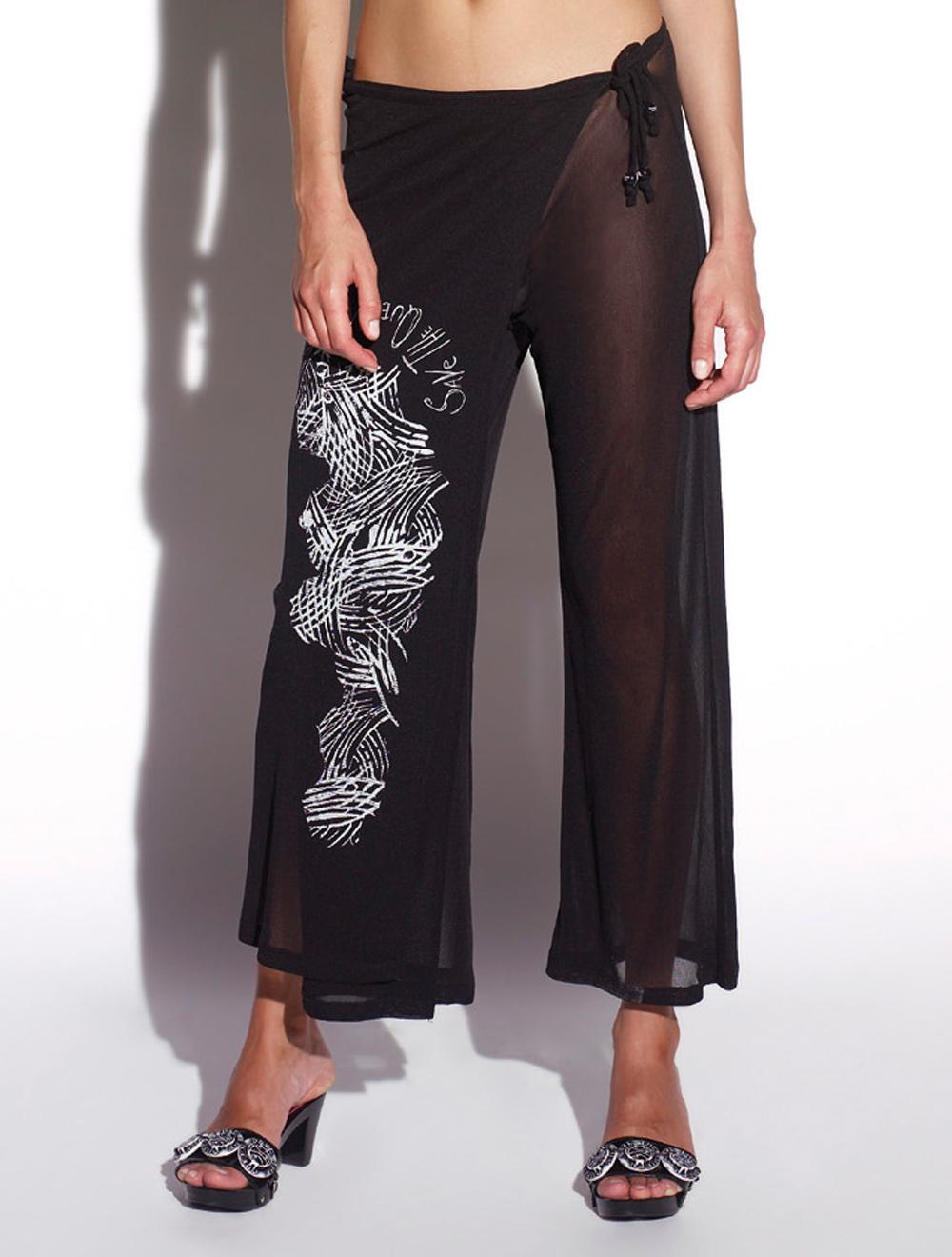 Save The Queen Pantalone pareo nero Sconto