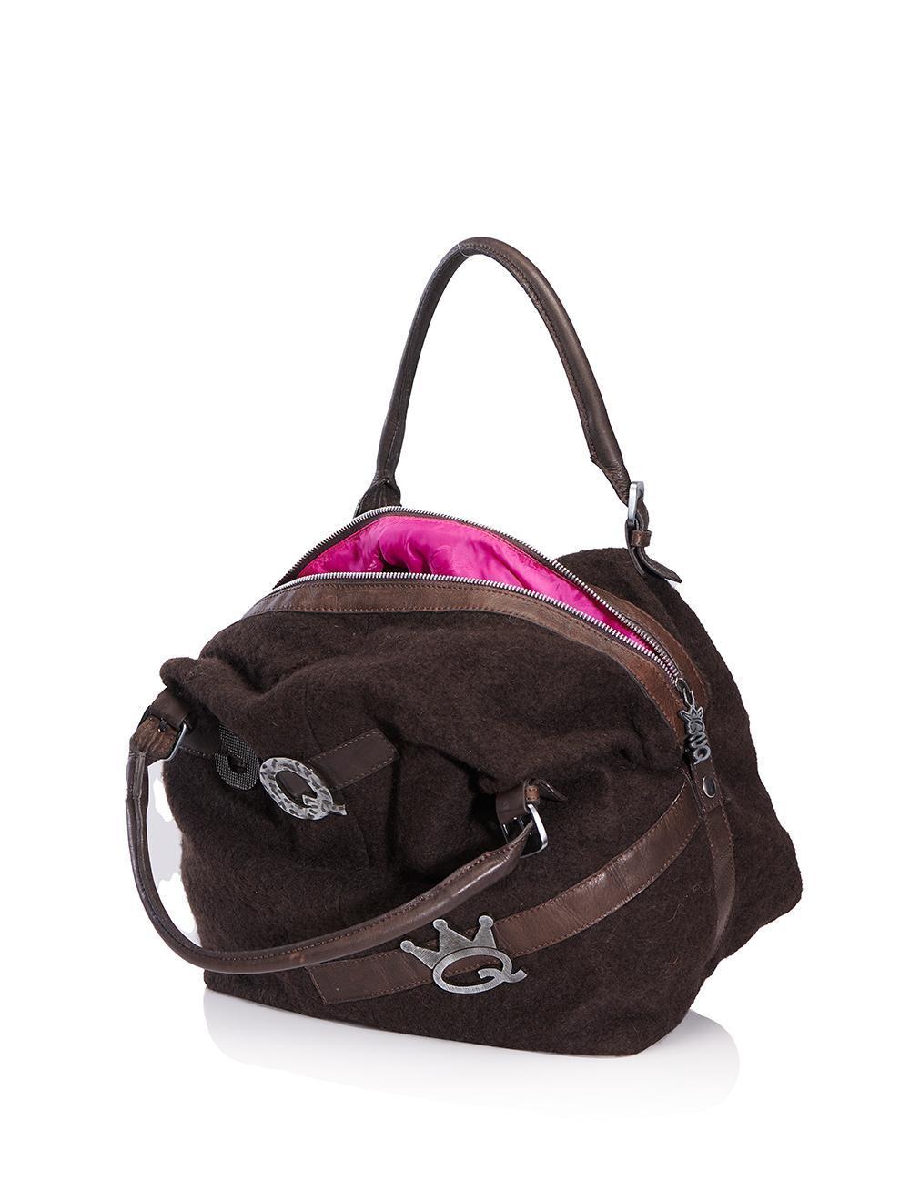 Save The Queen Borsa in lana e pelle Vendite Flash