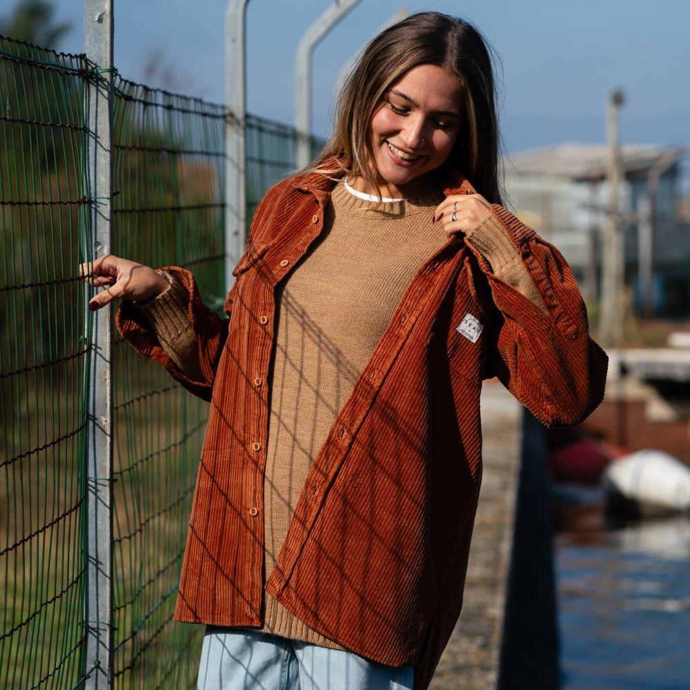 Seay / Camicia in Velluto a Coste Biscotto Delavé Novità