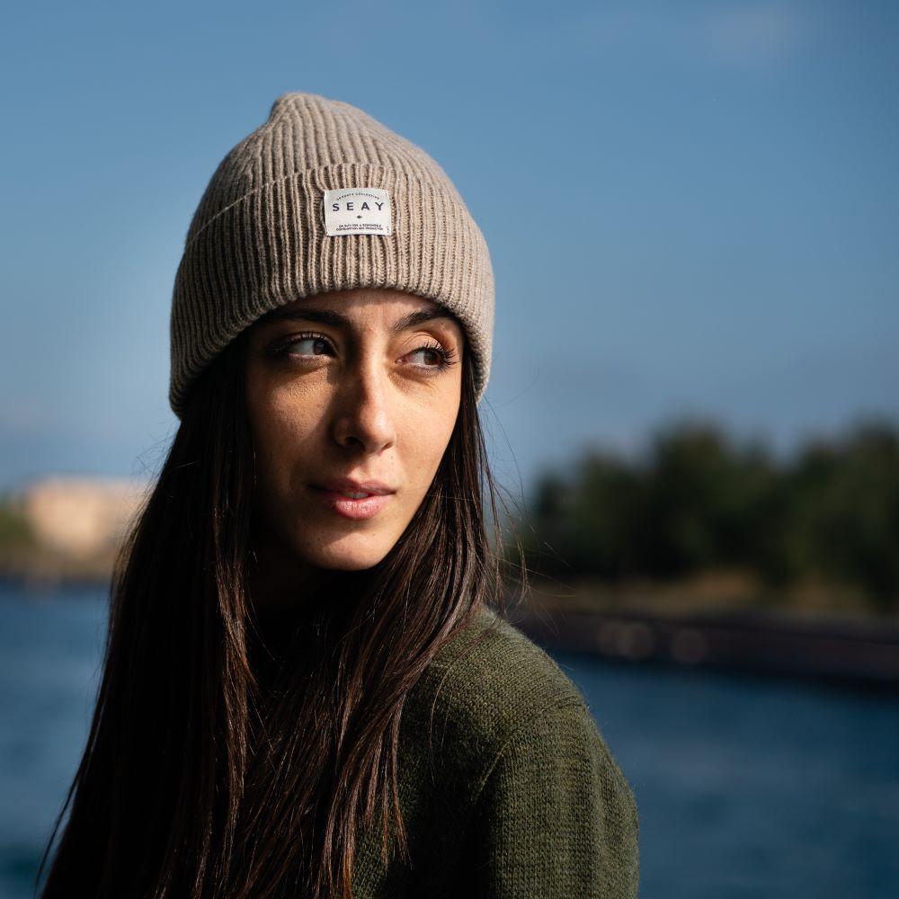 Seay / Cuffia Cappuccino Lana Rigenerata Online