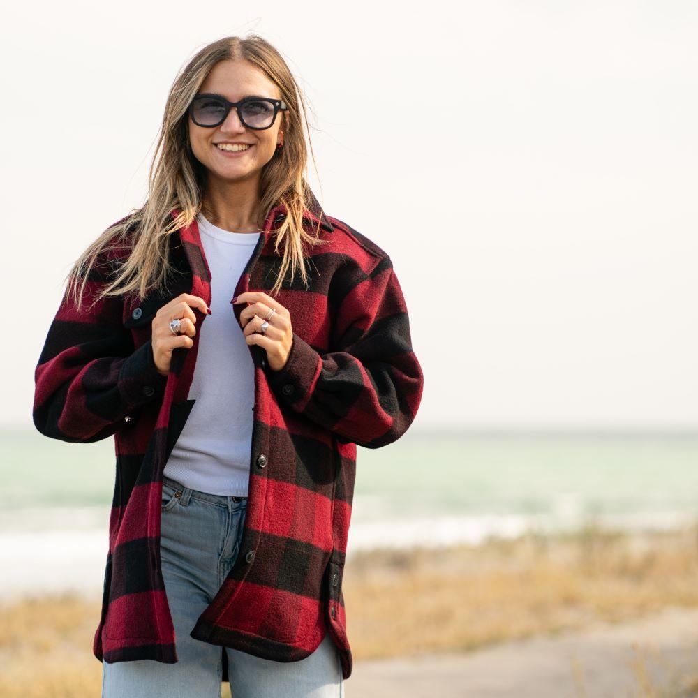 Seay / Cappotto Quadri Rosso Nero Offerte