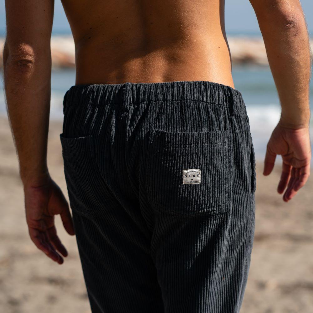 Seay / Pantalone Lungo Velluto Nero Delavé Hotsell