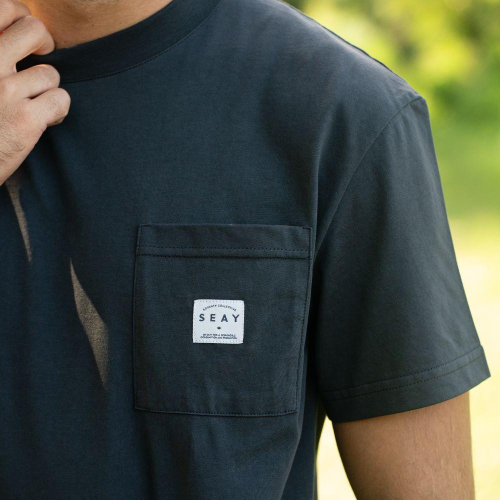 Seay / T-Shirt Nera Delavé Nuovo