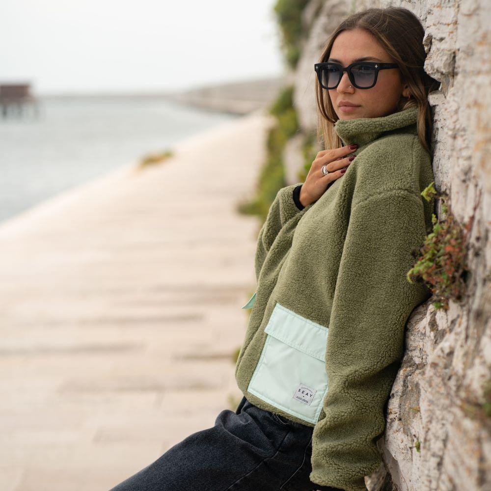 Seay / Giacca Teddy Verde Menta Pezzi Unici