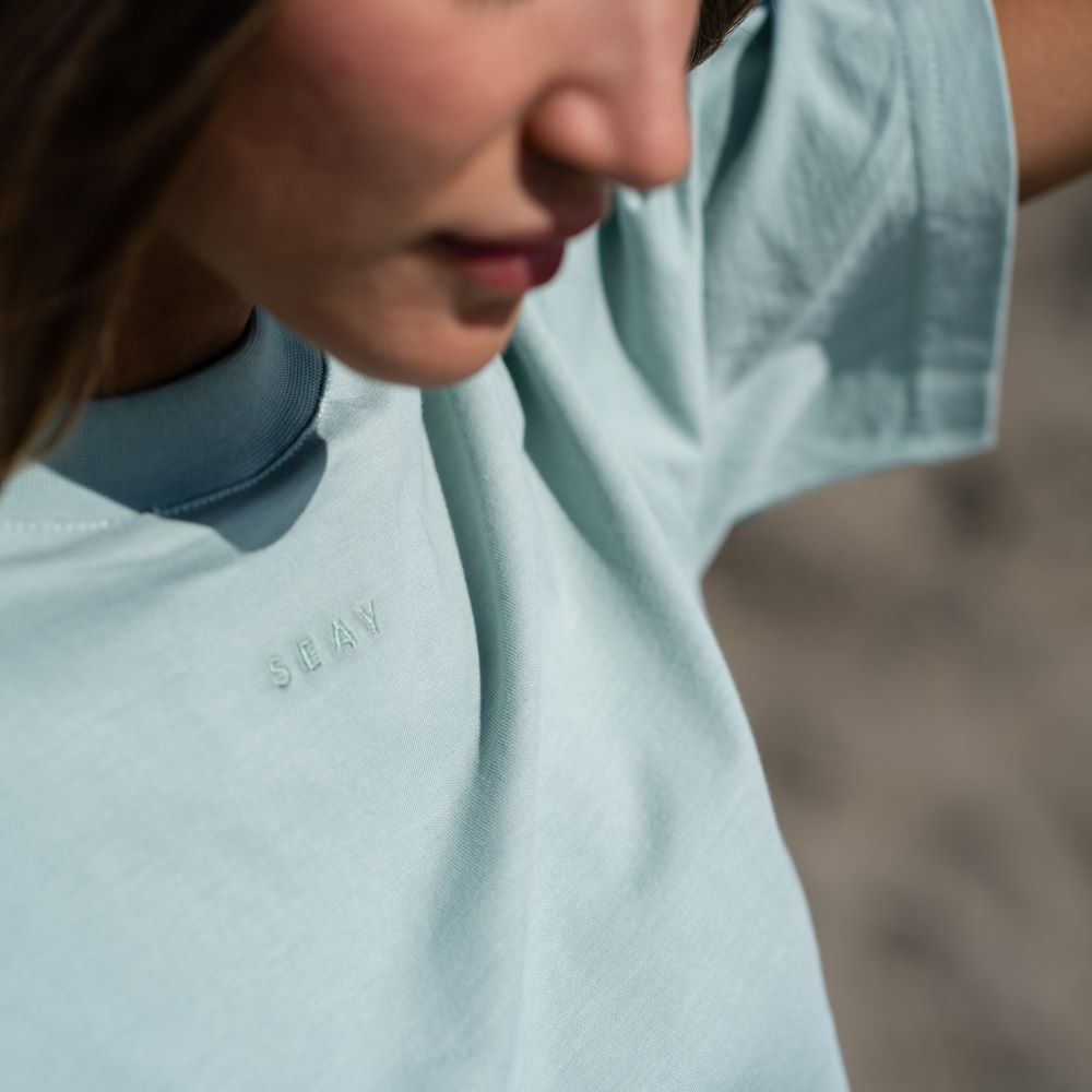 Seay / T-Shirt Verde Menta Delavé Fino Al -60%