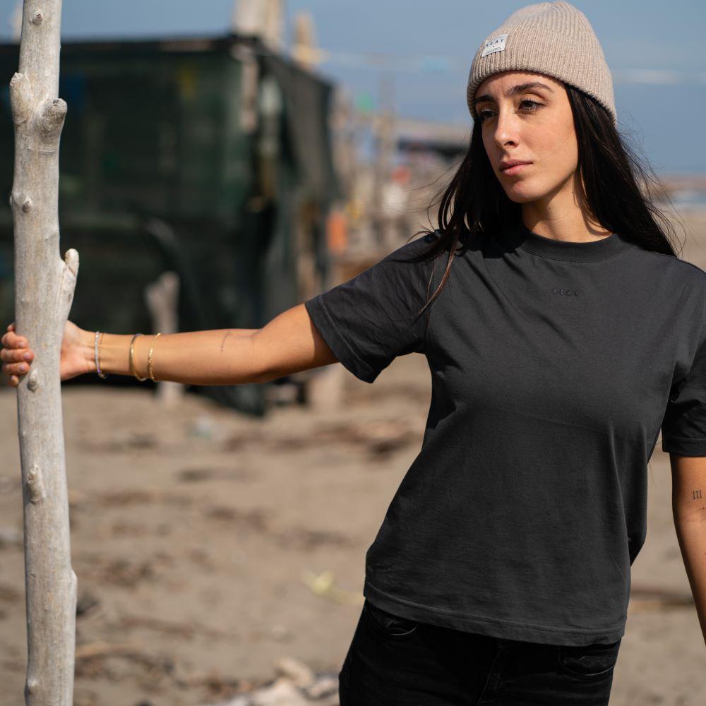 Seay / T-shirt Nera Delavé Shopping Online