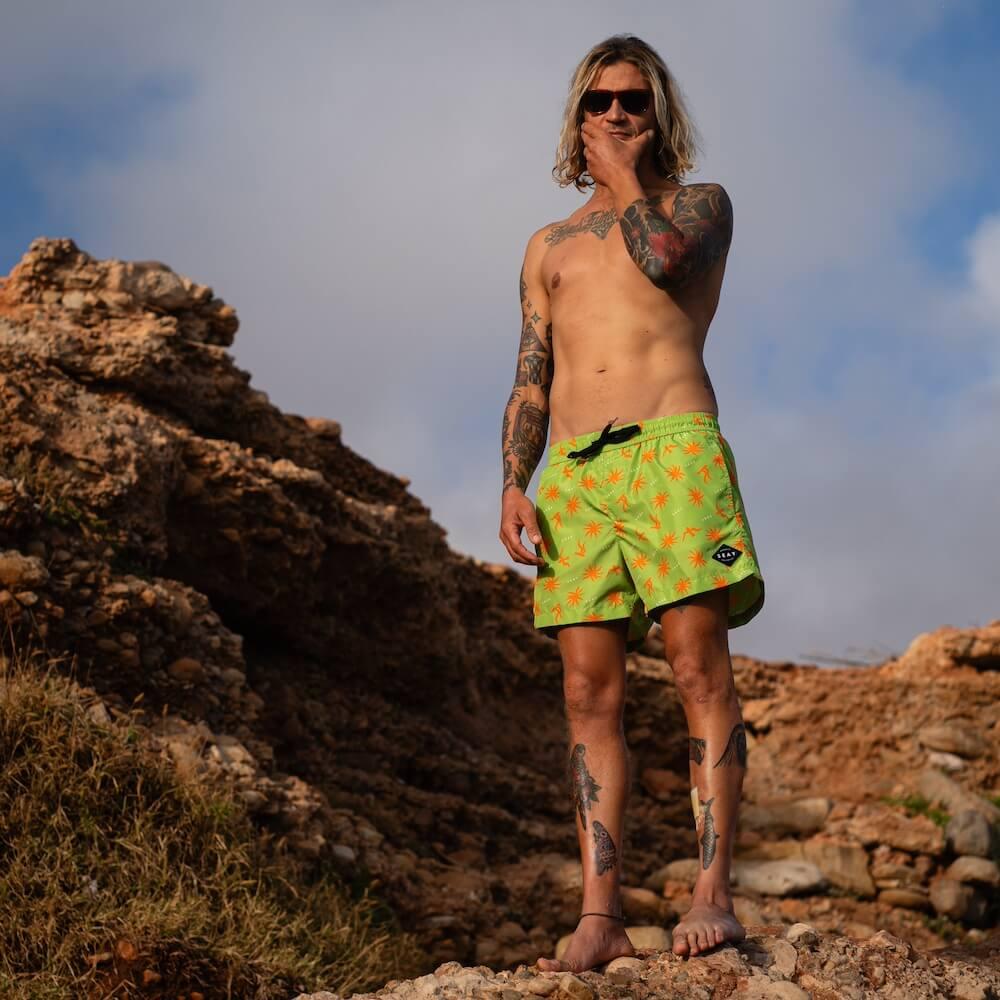 Seay / Costume da Bagno Corto Verde Symbols Saldi Di Fabbrica