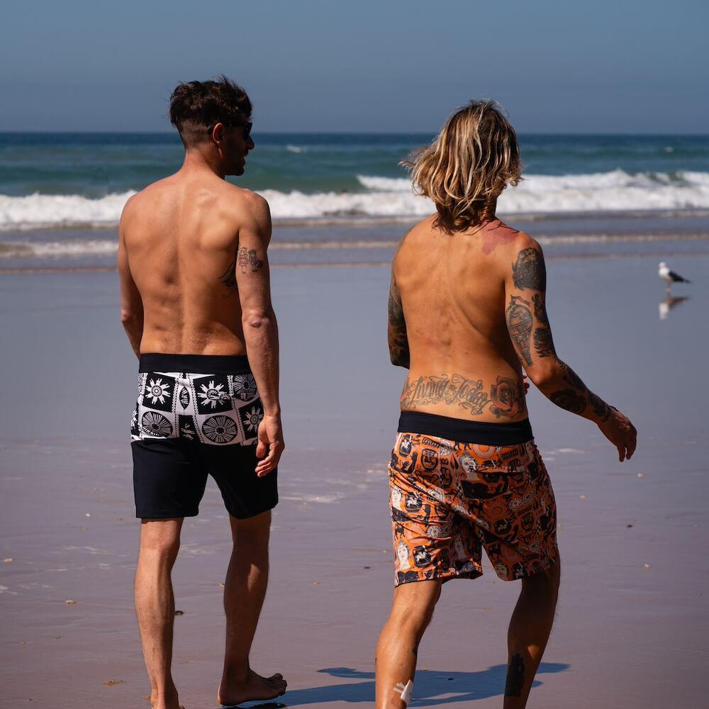 Seay / Boardshort Bianco Nero Symbols Vendite Flash