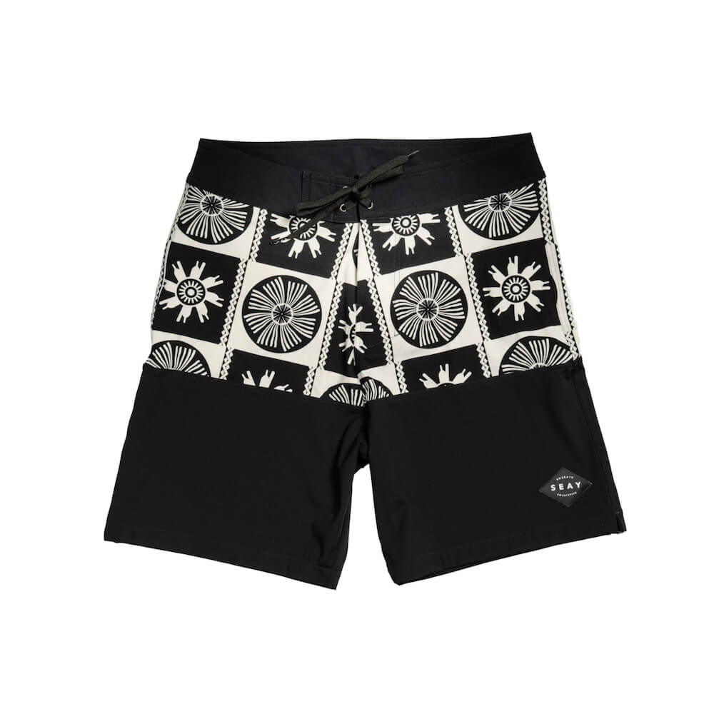 Seay / Boardshort Bianco Nero Symbols Vendite Flash