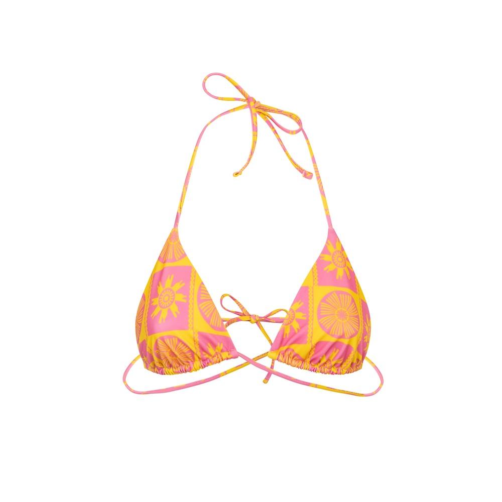 Seay / Triangolo Bikini Rosa Giallo Symbols Spedizione Gratuita