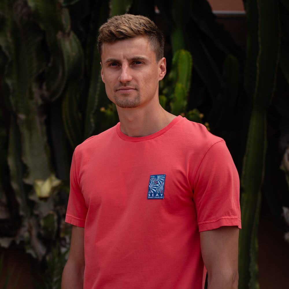 Seay / T-Shirt Rossa Bamboo Consegna Veloce