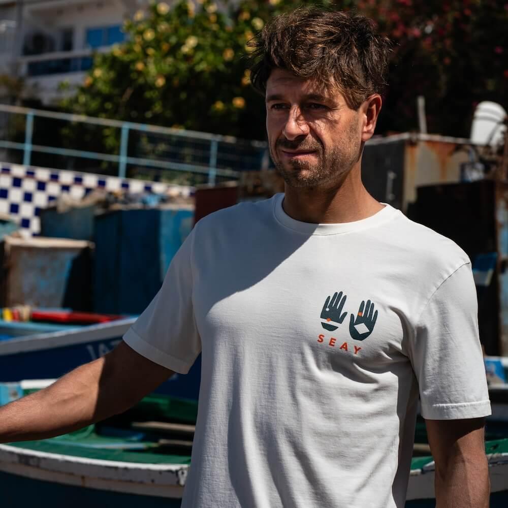 Seay / T-Shirt Bianca Save the Sea Shopping Online