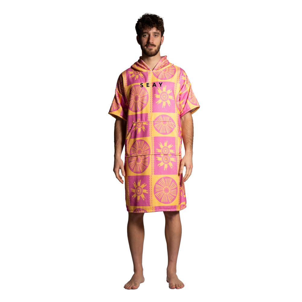 Seay / After Session Poncho Rosa Giallo Symbols Affare Del Giorno