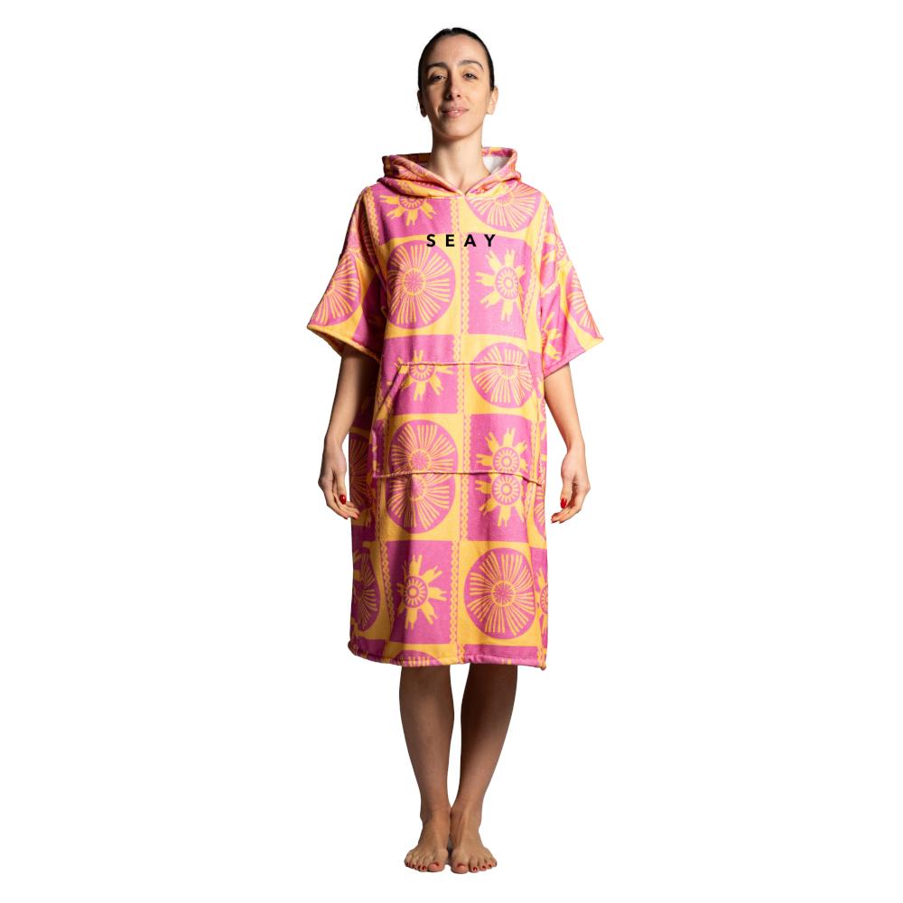 Seay / After Session Poncho Rosa Giallo Symbols Affare Del Giorno