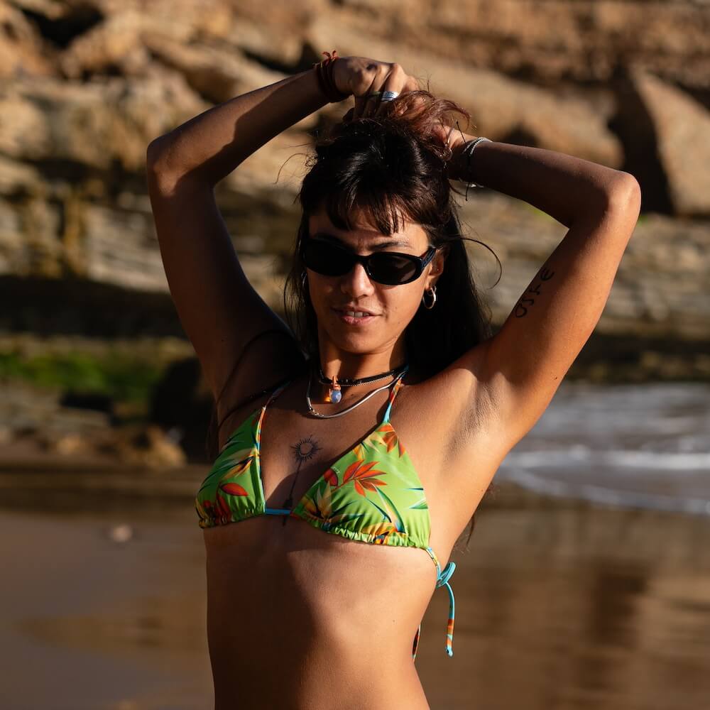 Seay / Triangolo Bikini Reversibile Azzurro Verde Bird of Paradise Economico