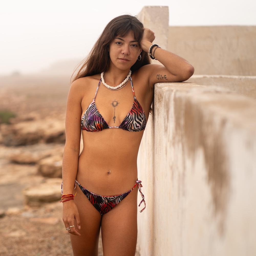 Seay / Triangolo Bikini Reversibile Nero Zebra & Giraffa Online