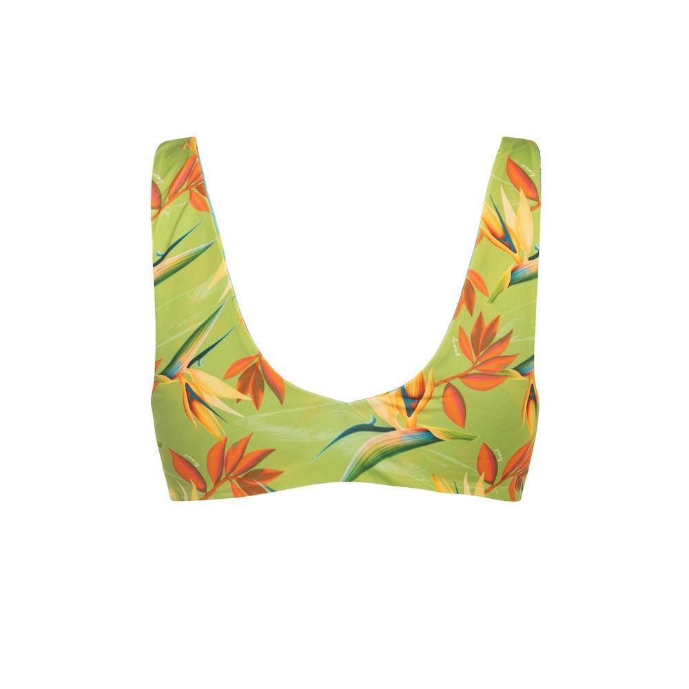 Seay / Bralette Bikini Reversibile Azzurro Verde Bird of Paradise Outlet