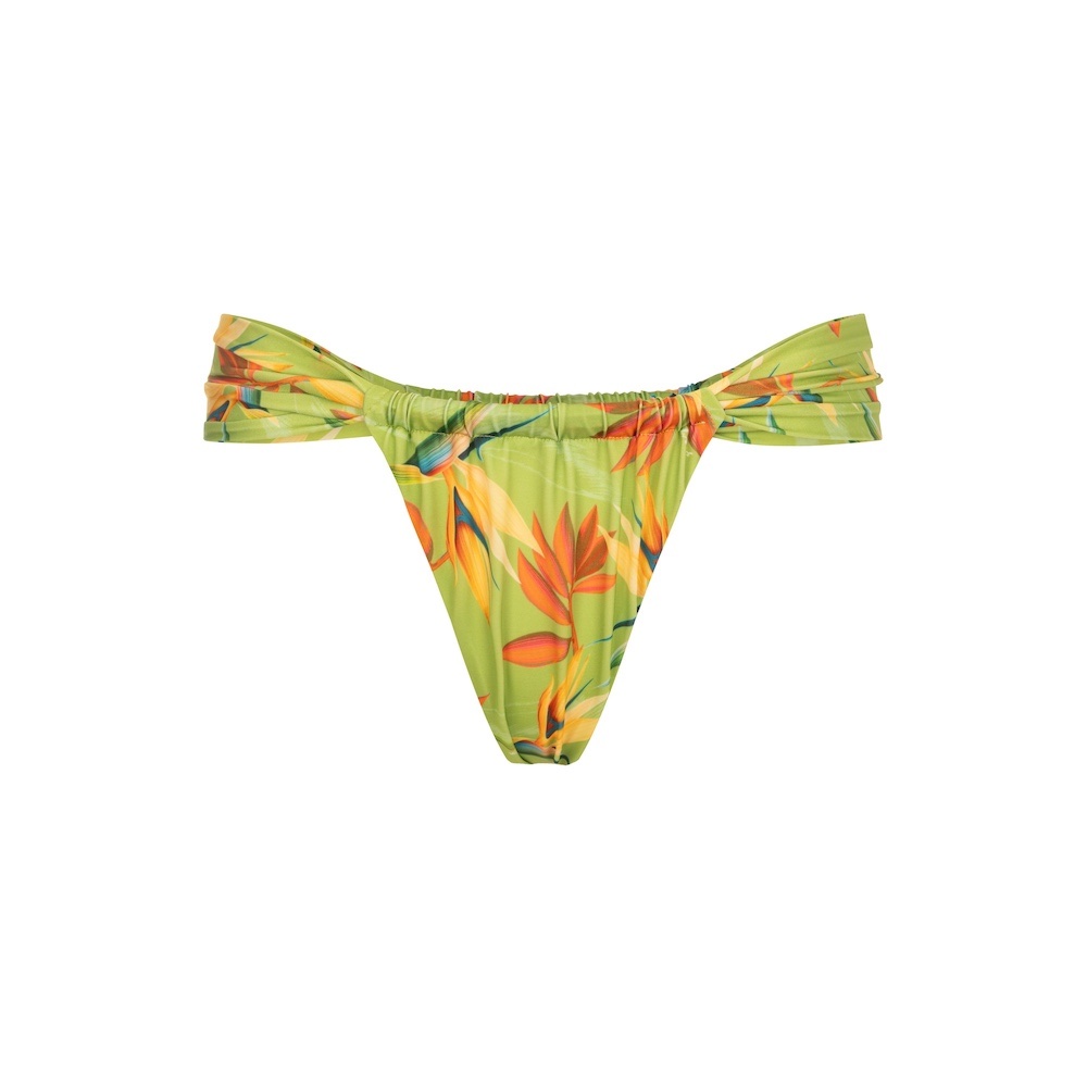 Seay / Slip Bikini Brasiliano con Laccetti Verde Bird of Paradise In Saldo