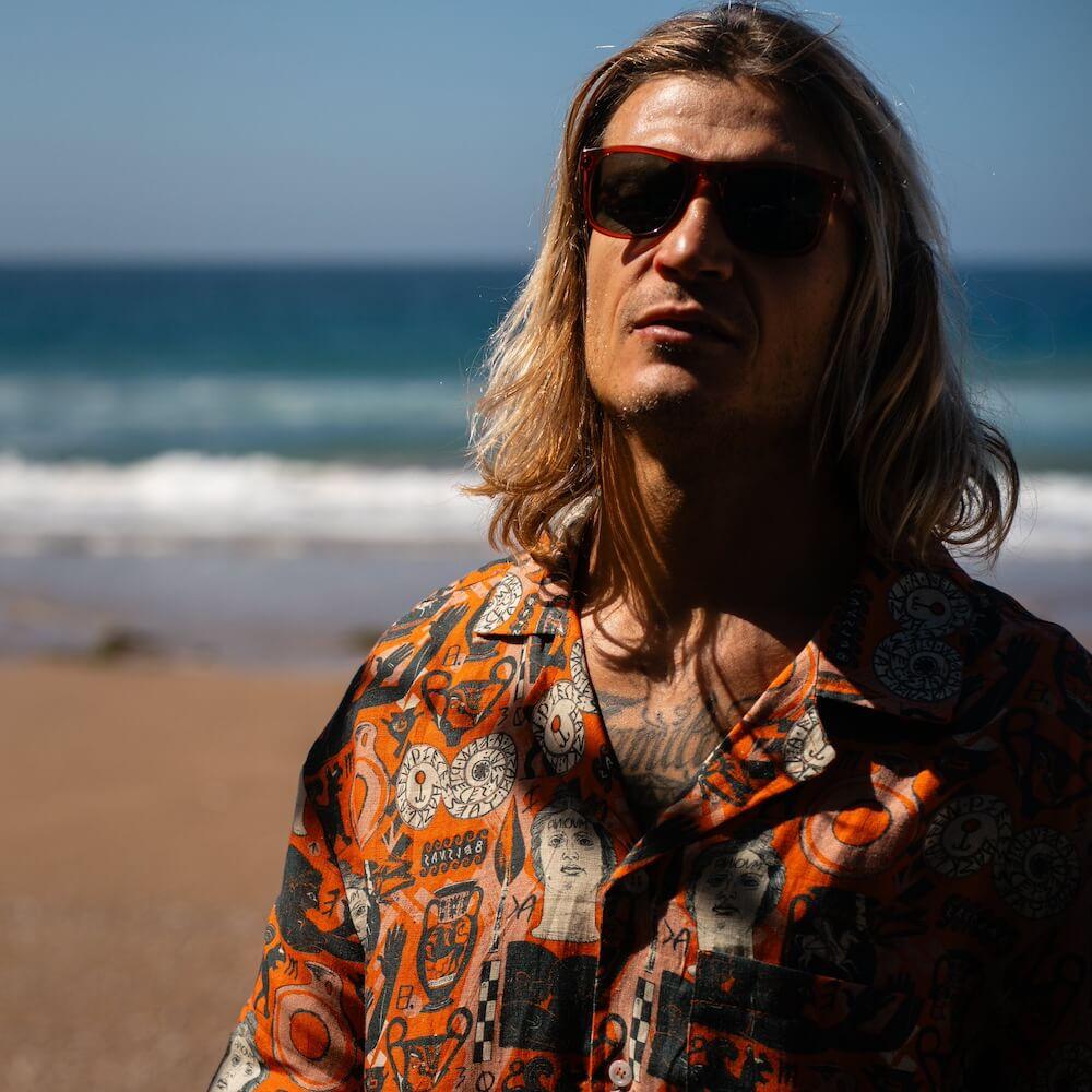 Seay / Camicia Hawaiana Arancione Stampa Etrusca by Hazkj Grande vendita