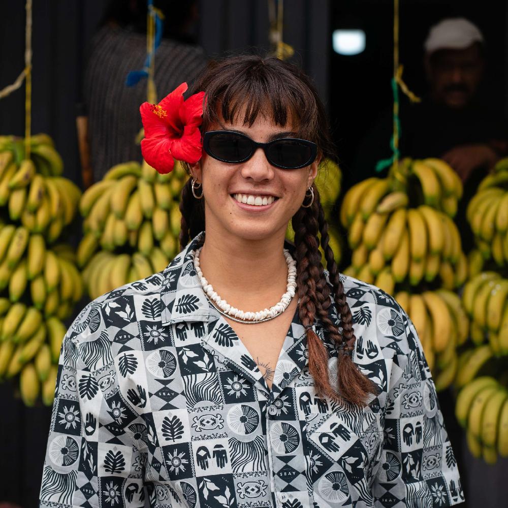 Seay / Camicia Hawaiana Grigia Nera Symbols Flash Sale