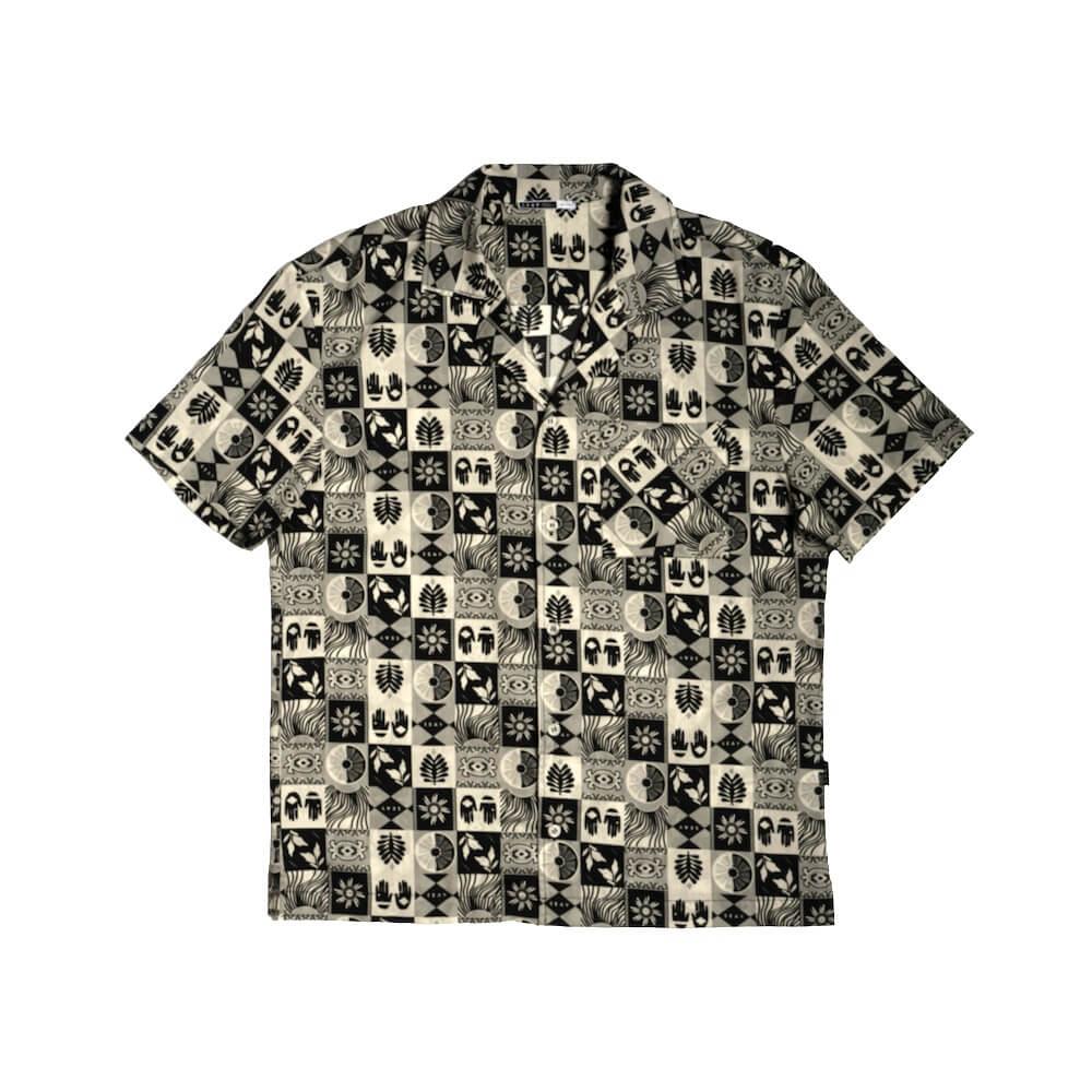 Seay / Camicia Hawaiana Grigia Nera Symbols Flash Sale